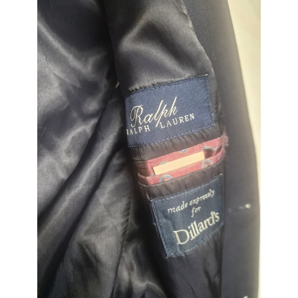 Ralph Lauren Mens Navy Blue 100% Wool 2 Button Blazer Sport Coat 44L Canada - Picture 9 of 13
